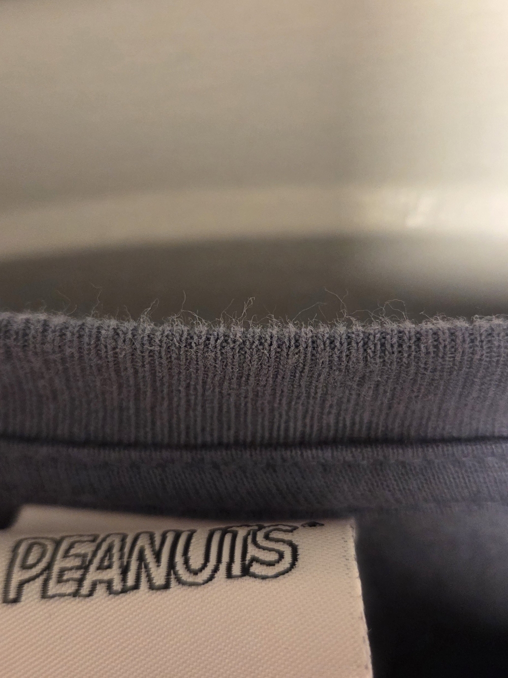 Peanuts Snoopy Cowl Sweater in Blue with Pink and White Graphics - Picture 2 of 5